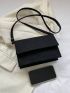 Small Square Bag Crocodile Embossed Flap