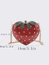 Mini Studded Decor Strawberry Design Novelty Bag