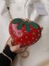 Mini Studded Decor Strawberry Design Novelty Bag