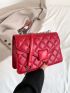 Small Square Bag Quilted Chain Strap Flap Design