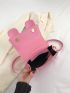 Letter Graphic Square Bag Mini Flap Pink