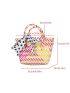 Twilly Scarf Decor Straw Bag Mini Vacation, Clear Bag