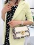 Snakeskin Embossed Square Bag Flap Small