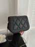 Mini Quilted Pattern Square Bag Fashion Black