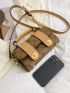 Letter Graphic Bucket Bag Mini Flap Twist Lock