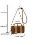 Letter Graphic Bucket Bag Mini Flap Twist Lock