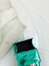 Mini Flap Square Bag Metallic Crocodile Embossed Funky