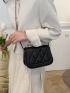 Mini Quilted Pattern Square Bag Fashion Black