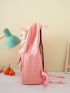 4pcs Backpack Set Cartoon Rabbit Decor Classic Backpack Shoulder Tote Bag Square Bag Pencil Case For School