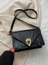 Minimalist Square Bag Small Flap Black