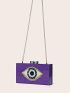 Sequins Purple Box Bag Acrylic Clutch Bag Glitter Purse Evening Handbag For Party