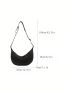 Medium Hobo Bag Black Minimalist Adjustable Strap For Daily