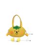 Cartoon Pumpkin Design Novelty Bag Yellow Cute Double Handle For Daily