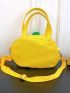 Cartoon Pumpkin Design Novelty Bag Yellow Cute Double Handle For Daily