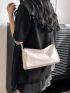 Medium Hobo Bag Beige Minimalist Adjustable Strap For Daily