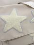 Medium Square Bag Star Decor Flap Adjustable Strap For Daily