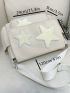 Medium Square Bag Star Decor Flap Adjustable Strap For Daily