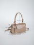 Small Square Bag Elegant Khaki Flap Adjustable-strap