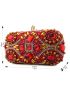 Mini Rhinestone Decor Satin Box Bag Glamorous