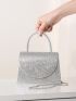 Mini Rhinestone Decor Glitter Square Bag Glamorous