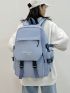 Letter Embroidered Functional Backpack Preppy For School
