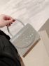 Mini Rhinestone Decor Glitter Square Bag Glamorous, Perfect Bride Purse For Wedding, Prom & Party Events