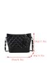 Quilted Pattern Square Bag Chain Zipper