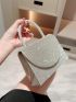 Mini Rhinestone Decor Glitter Square Bag Glamorous, Perfect Bride Purse For Wedding, Prom & Party Events