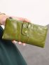 Unisex Women Clutch Wallets Genuine Leather Male Women's Long Wallet Zipper Coin Purse