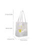Letter & Cartoon Graphic Square Bag Clear PVC