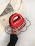 Mini Satchel Neon Red Chain Decor Funky