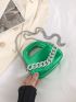 Mini Satchel Metallic Chain Decor Funky