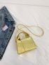 Mini Square Bag Crocodile Embossed With Coin Purse Metallic Funky