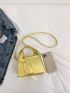 Mini Square Bag Crocodile Embossed With Coin Purse Metallic Funky