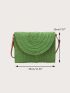 Minimalist Straw Bag Paper Green