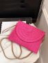 Neon Pink Straw Bag Paper Funky