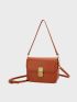 Small Flap Square Bag Metal Decor Elegant