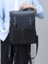 Stitch Detail Flap Backpack Buckle Design Waterproof