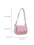Small Saddle Bag Solid Pink Flap Design