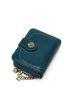 Solid Color Small Wallet Metal Flower Decor
