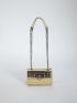 Mini Crocodile Embossed Square Bag Gold Chain Strap