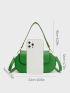 Small Shoulder Bag Solid Color Flap Letter Embossed Detail