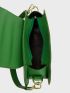 Small Shoulder Bag Solid Color Flap Letter Embossed Detail