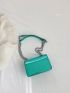 Mini Flap Square Bag Crocodile Embossed Metallic Funky
