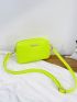 Mini Neon Yellow Snakeskin Embossed Metal Decor Square Bag