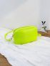 Mini Neon Yellow Snakeskin Embossed Metal Decor Square Bag