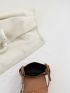 Mini Messenger Bag Buckle Decor Solid Color