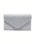 Small Envelope Bag Rhinestone & Ruched Decor Chain Strap