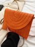 Minimalist Flap Straw Bag for Women