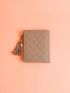 Letter Graphic Small Wallet Colorblock Bifold